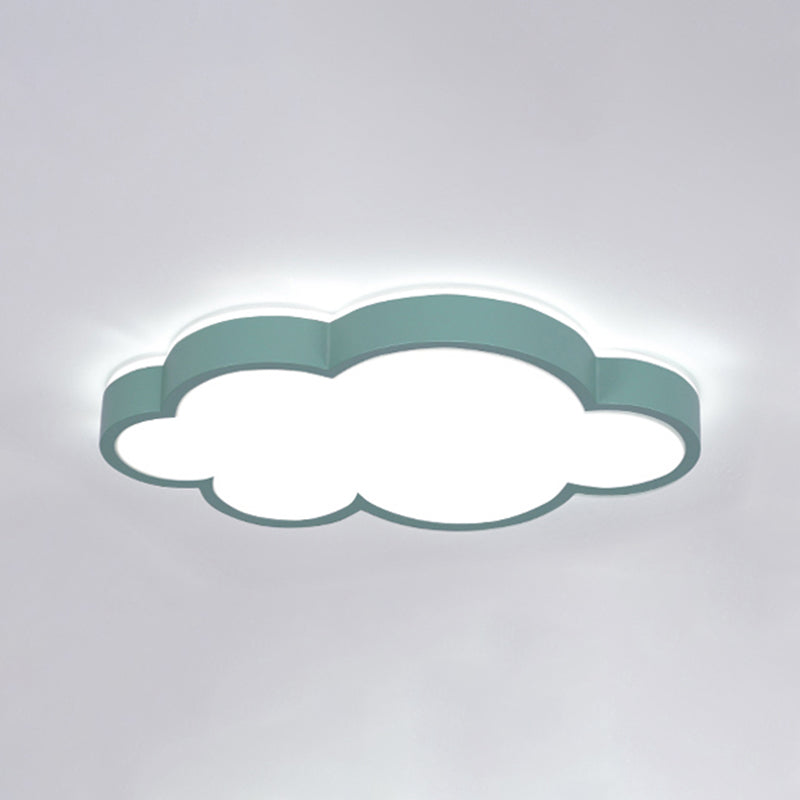 Metal Cloud Shape Flush Mount Light Lovely Colorful LED Ceiling Light for Kid's Room