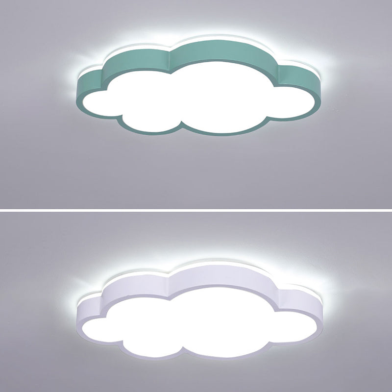 Metal Cloud Shape Flush Mount Light Lovely Colorful LED Ceiling Light for Kid's Room