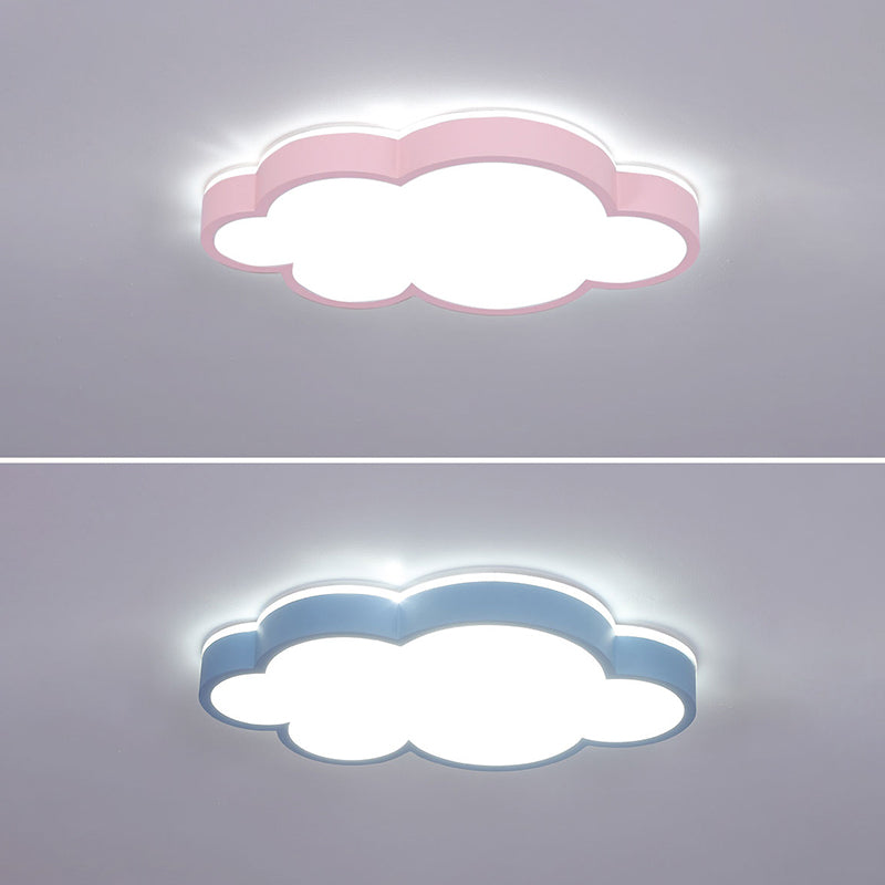 Metal Cloud Shape Flush Mount Light Lovely Colorful LED Ceiling Light for Kid's Room