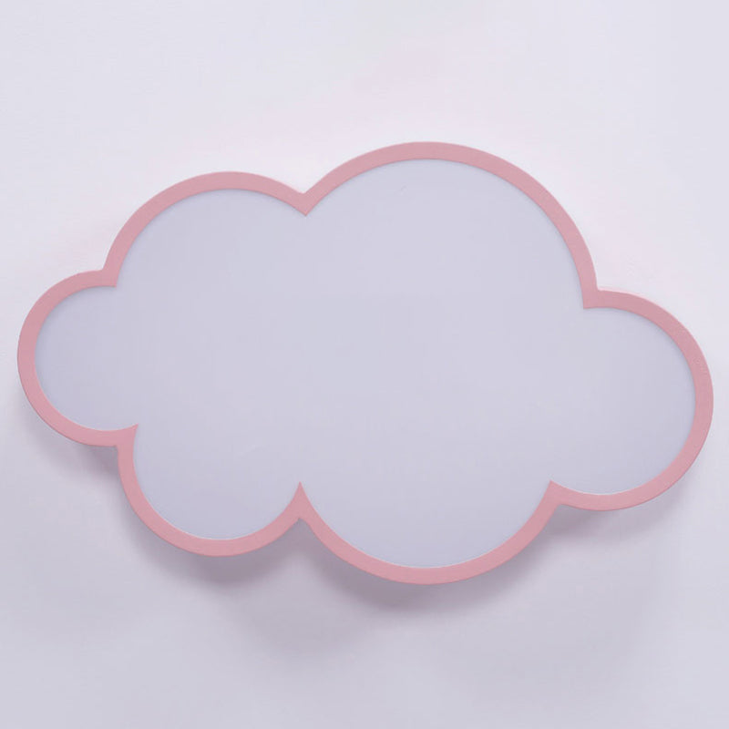 Metal Cloud Shape Flush Mount Light Lovely Colorful LED Ceiling Light for Kid's Room