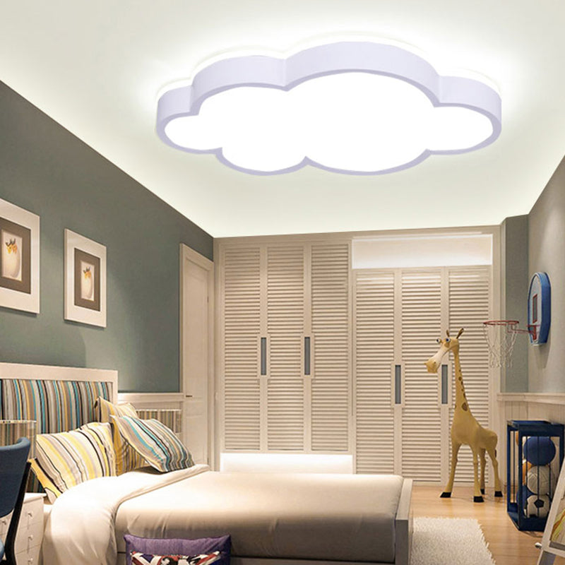 Metal Cloud Shape Flush Mount Light Lovely Colorful LED Ceiling Light for Kid's Room