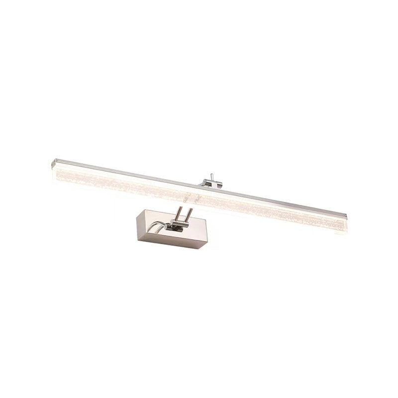 Lineal estilo moderno moderno tocador de metal ligero 1-luce luz de espejo LED para baño en plata