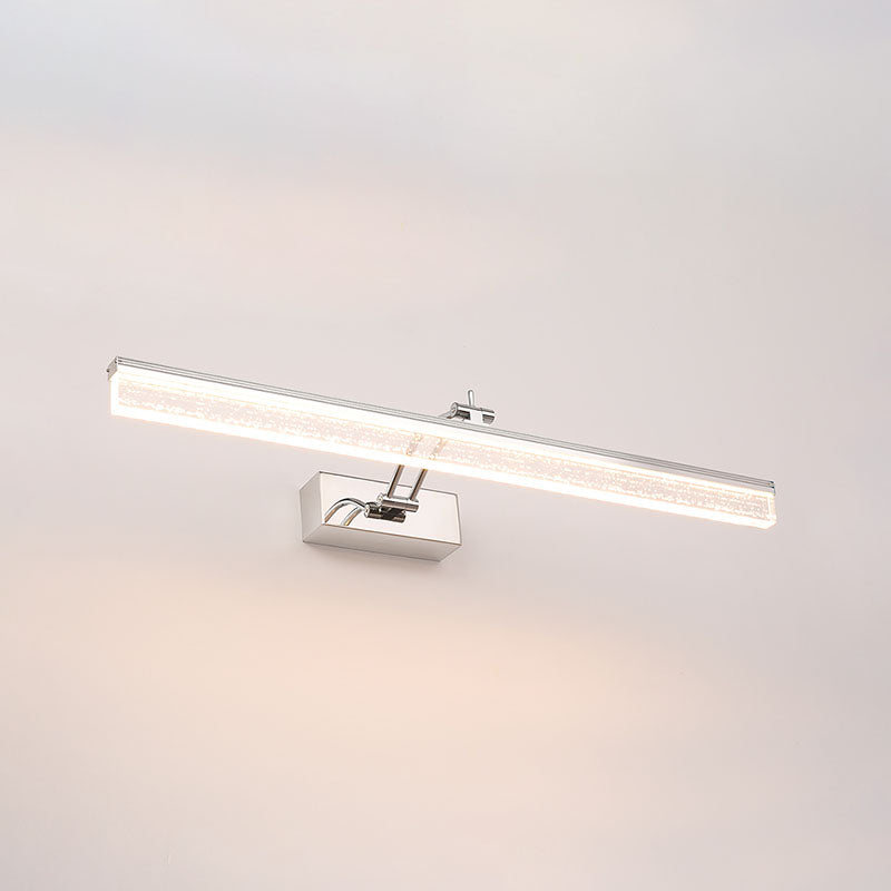 Lineal estilo moderno moderno tocador de metal ligero 1-luce luz de espejo LED para baño en plata