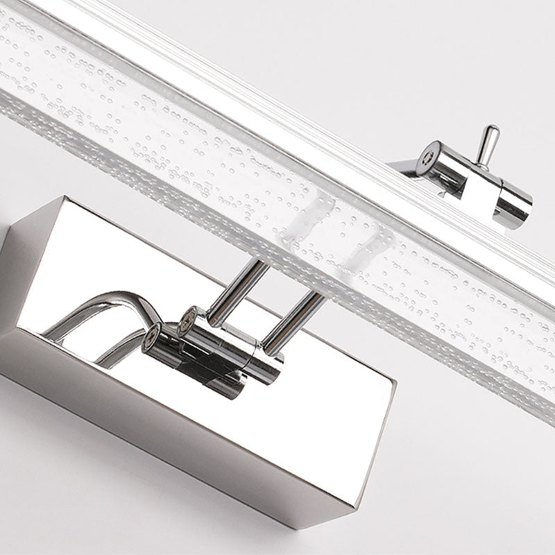 Lineal estilo moderno moderno tocador de metal ligero 1-luce luz de espejo LED para baño en plata