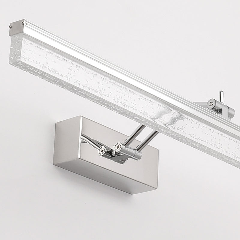 Lineal estilo moderno moderno tocador de metal ligero 1-luce luz de espejo LED para baño en plata