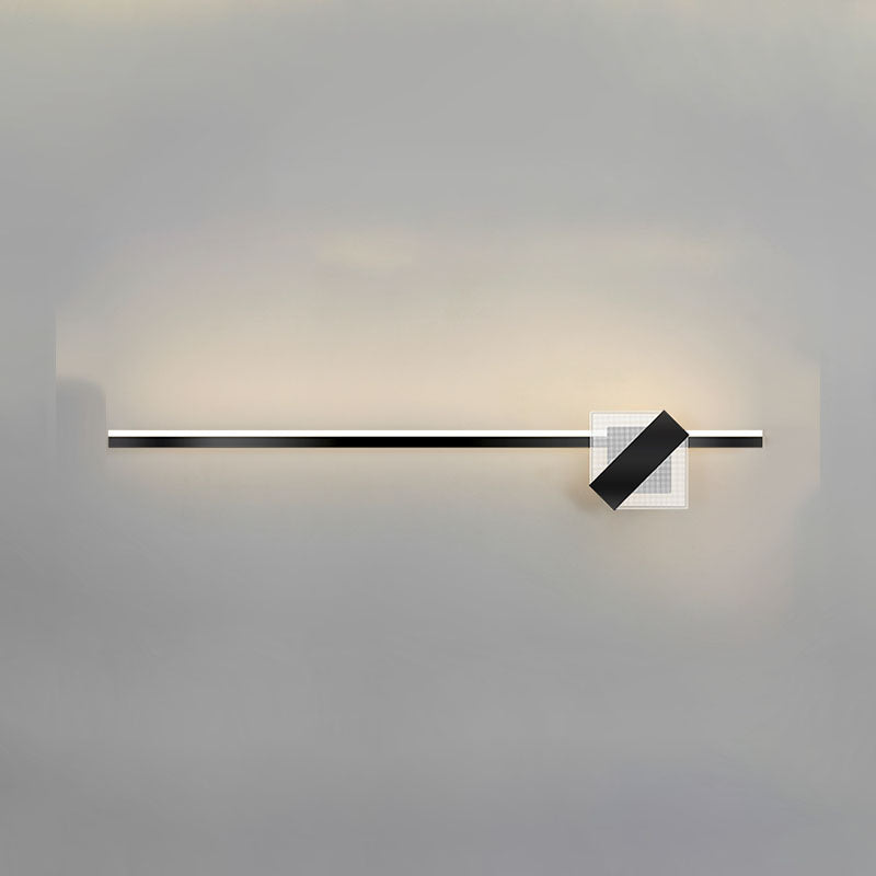 Metal Linear Shape Wall Light Modern 2-Lights Mirror Wall Mount Light Fixture