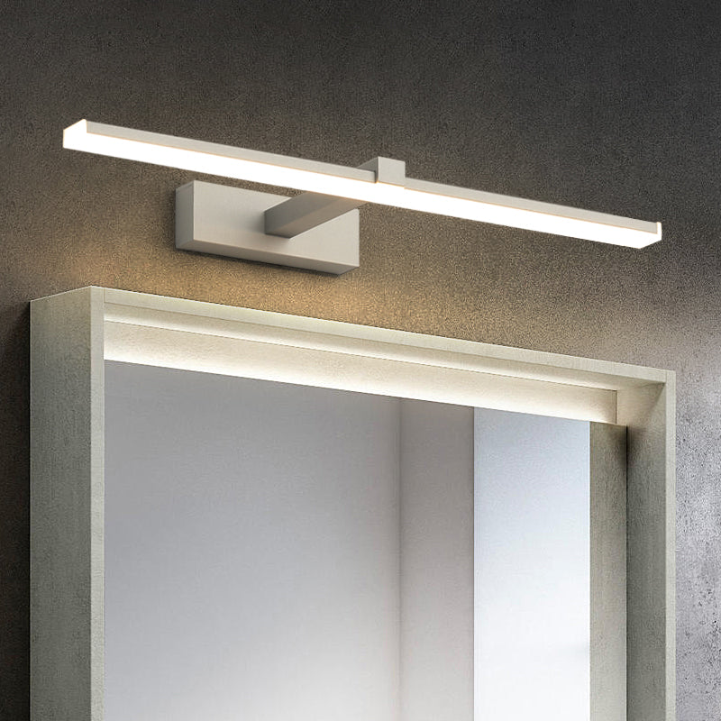 Linear Shape Modern Style Vanity Light Metal Single Light LED Mirror Light for Bathroom