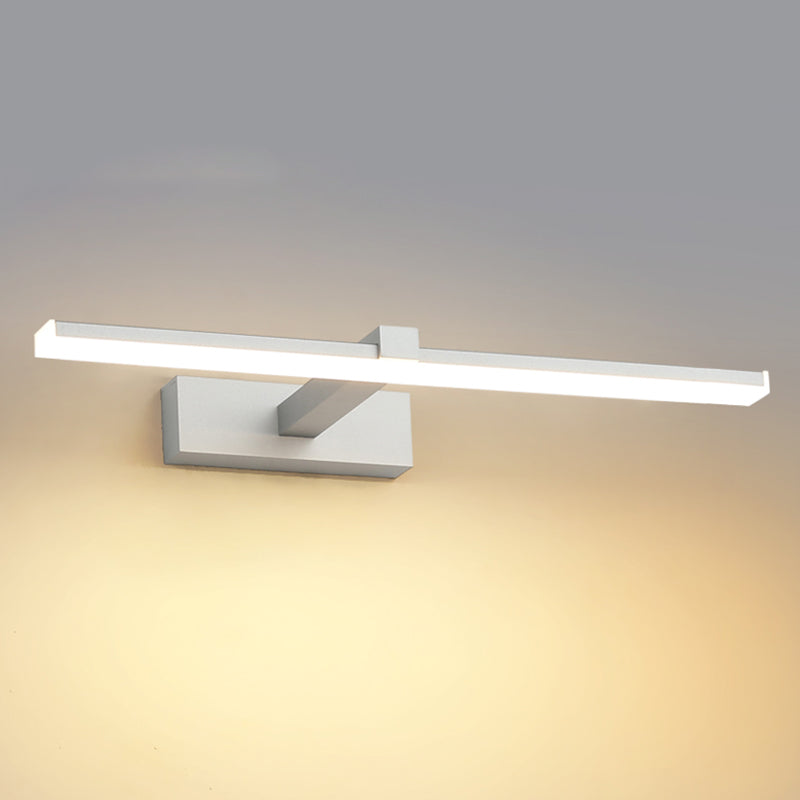 Linear Shape Modern Style Vanity Light Metal Single Light LED Mirror Light for Bathroom