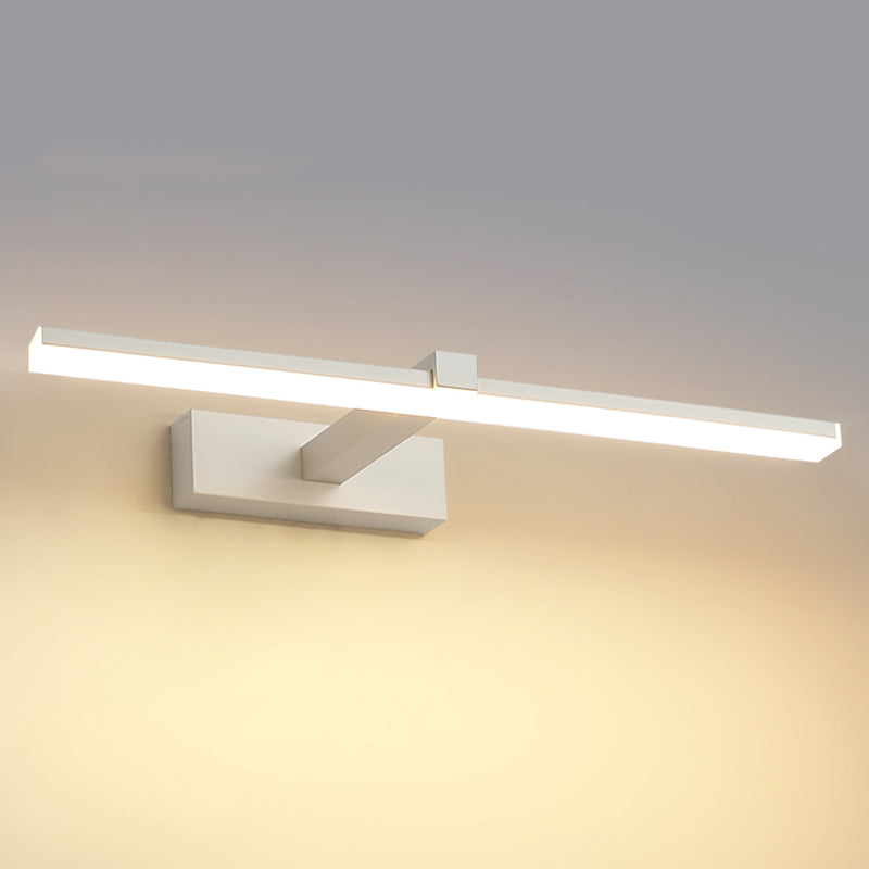 Linear Shape Modern Style Vanity Light Metal Single Light LED Mirror Light for Bathroom