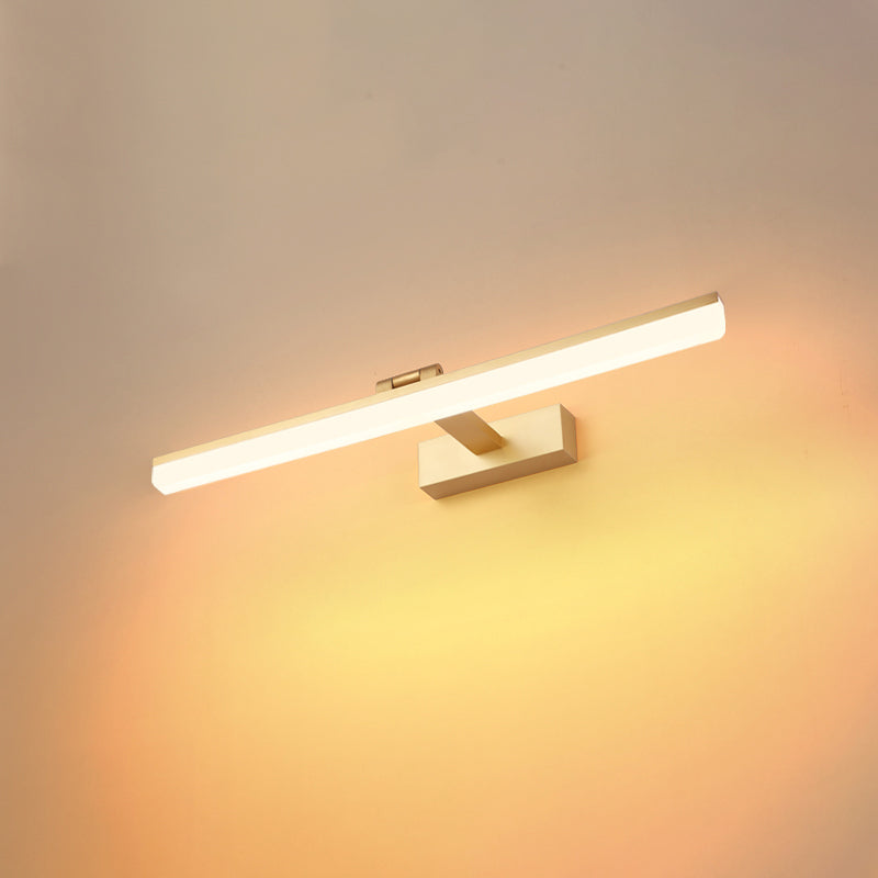 Linear Shape Vanity Light Contemporary Style Metal 1 Light LED Mirror Light for Bathroom