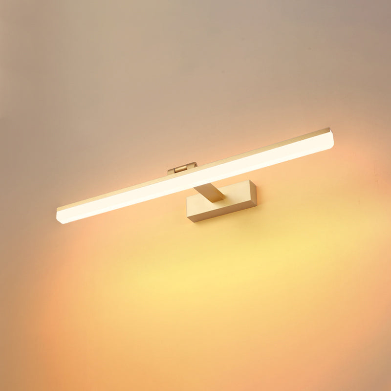 Linear Shape Vanity Light Contemporary Style Metal 1 Light LED Mirror Light for Bathroom