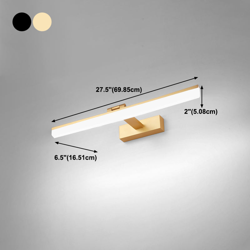 Linear Shape Vanity Light Contemporary Style Metal 1 Light LED Mirror Light for Bathroom