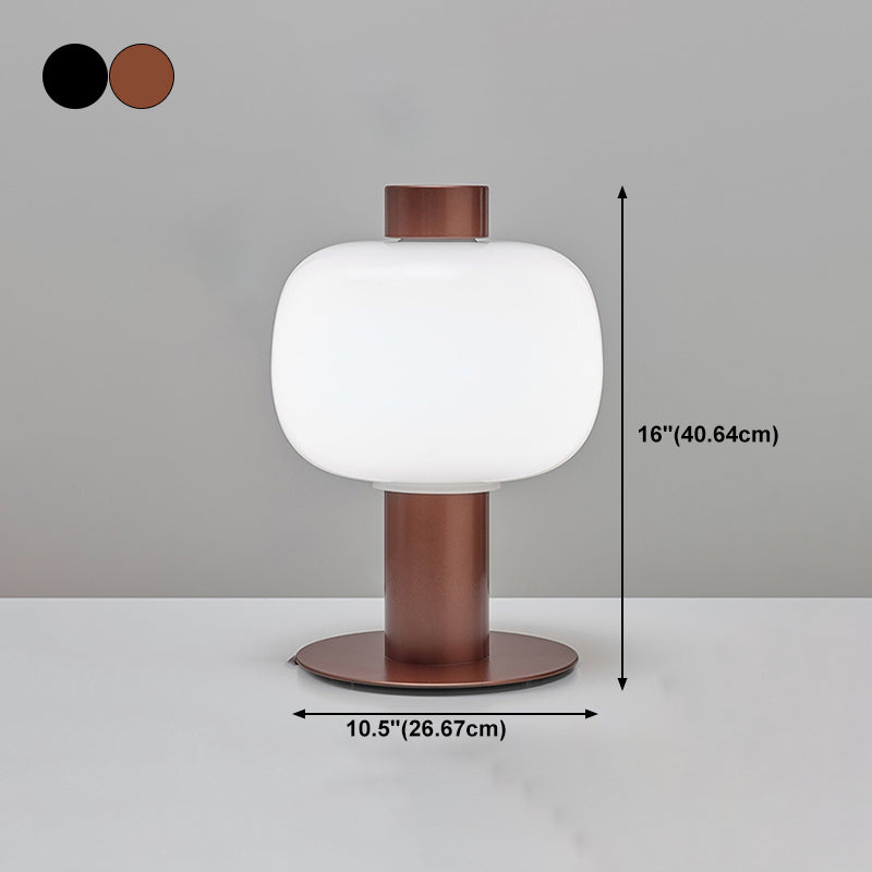 Drum Night Table Lamps Modern Style Glass 1 Light Table Lamp