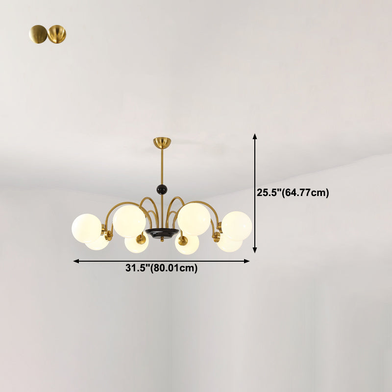 Spherical Shape Chandelier Light Modern Style Glass Multi Light Hanging Light for Bedroom