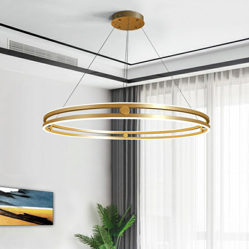 Metal Chandelier Light Fixture Ring Simple LED Ceiling Chandelier Pendant