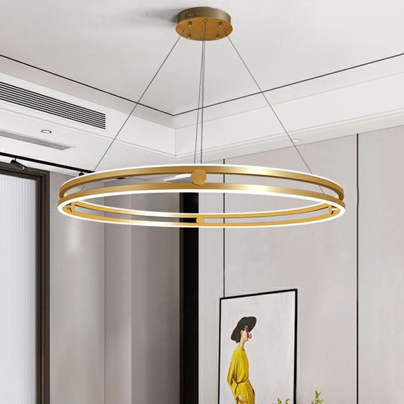 Metal Chandelier Light Fixture Ring Simple LED Ceiling Chandelier Pendant