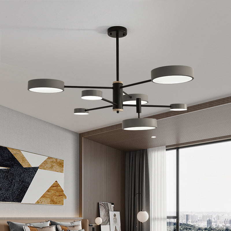 Metal Round Shape Flush Ceiling Light Modern Multi Lights Flush Mount Lighting Fixture