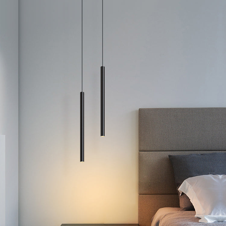 Metal Minimalist Hanging Lights Modern Style Line Shade Pendant Mount Fixture