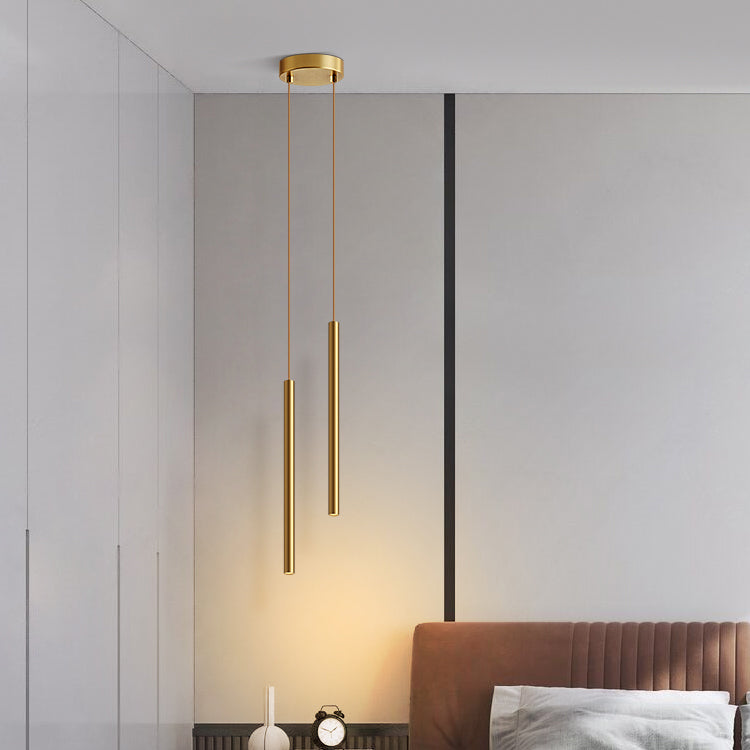 Metal Minimalist Hanging Lights Modern Style Line Shade Pendant Mount Fixture