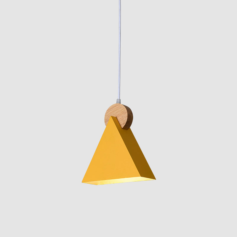 Contemporary Style Colorful Wooden Hanging Light Metal Pendent Lighting Fixture