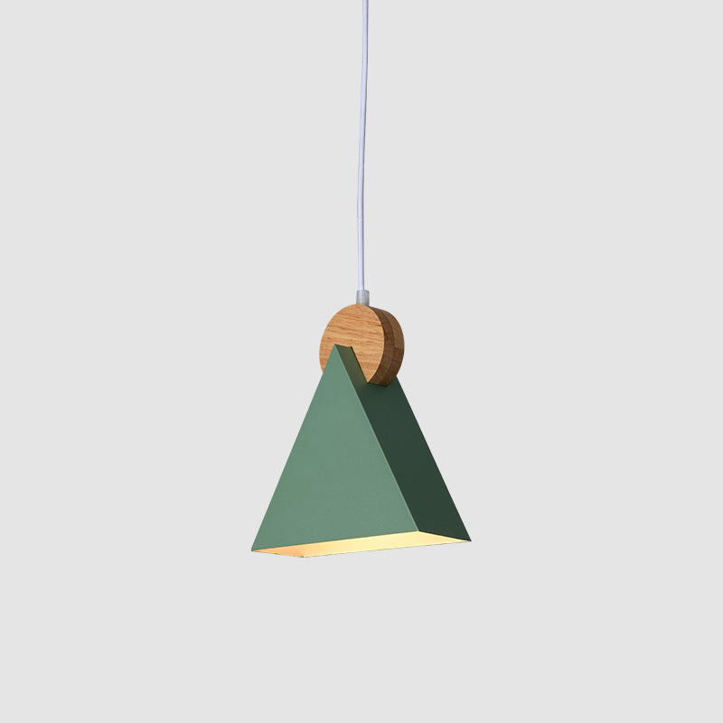 Contemporary Style Colorful Wooden Hanging Light Metal Pendent Lighting Fixture