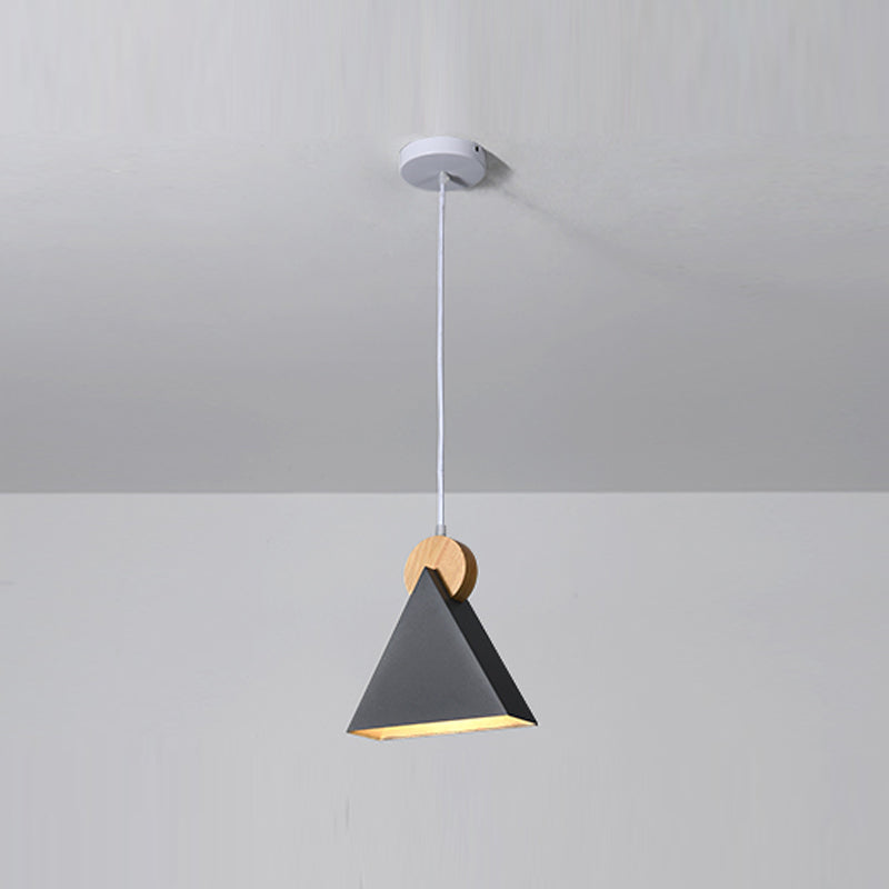 Contemporary Style Colorful Wooden Hanging Light Metal Pendent Lighting Fixture