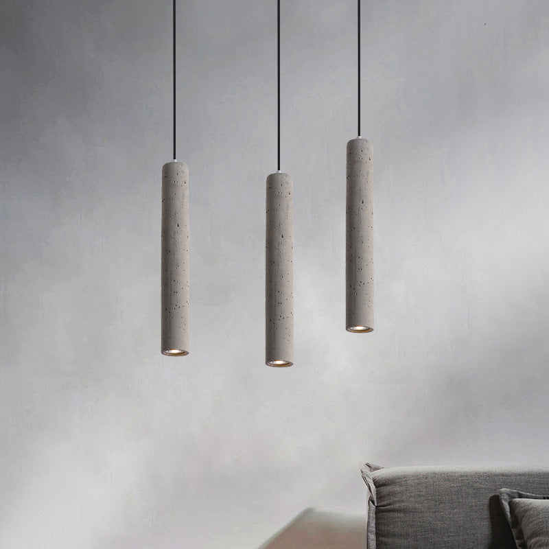 Modern Style Linear Shape Pendant Lighting Cement 1 Light Pendant Light for Bedroom