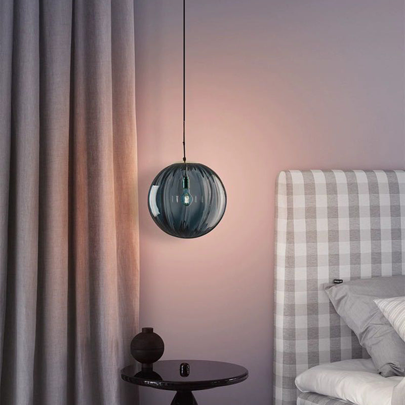 Spherical Shape Pendant Lighting Modern Style Glass 1 Light Pendant Lamp for Bedroom