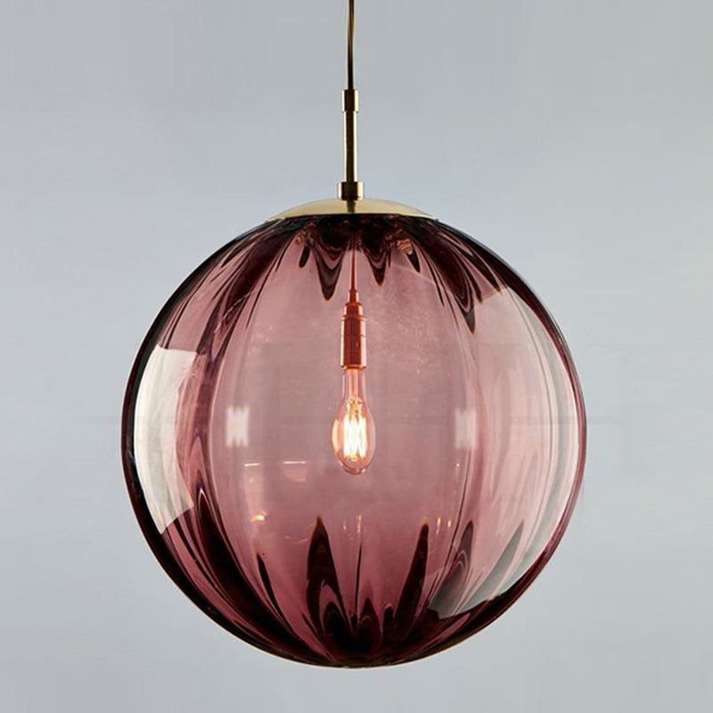 Spherical Shape Pendant Lighting Modern Style Glass 1 Light Pendant Lamp for Bedroom