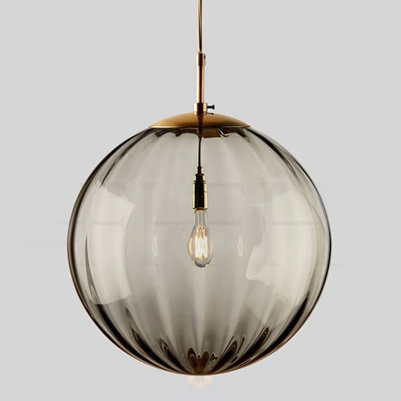 Spherical Shape Pendant Lighting Modern Style Glass 1 Light Pendant Lamp for Bedroom