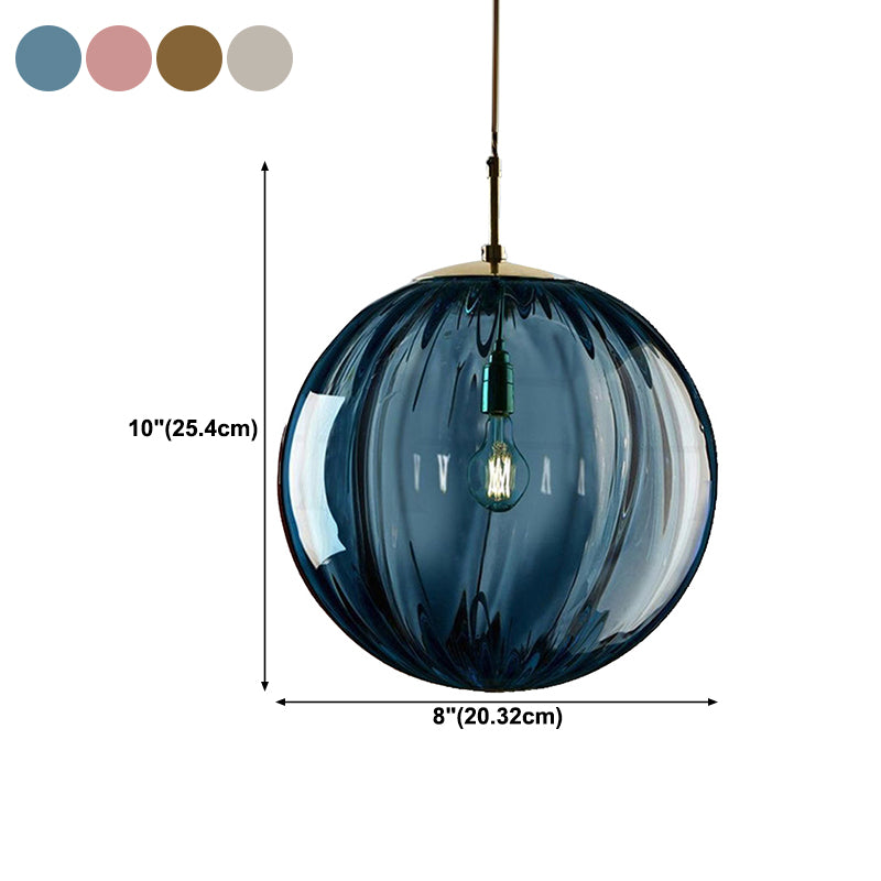 Spherical Shape Pendant Lighting Modern Style Glass 1 Light Pendant Lamp for Bedroom