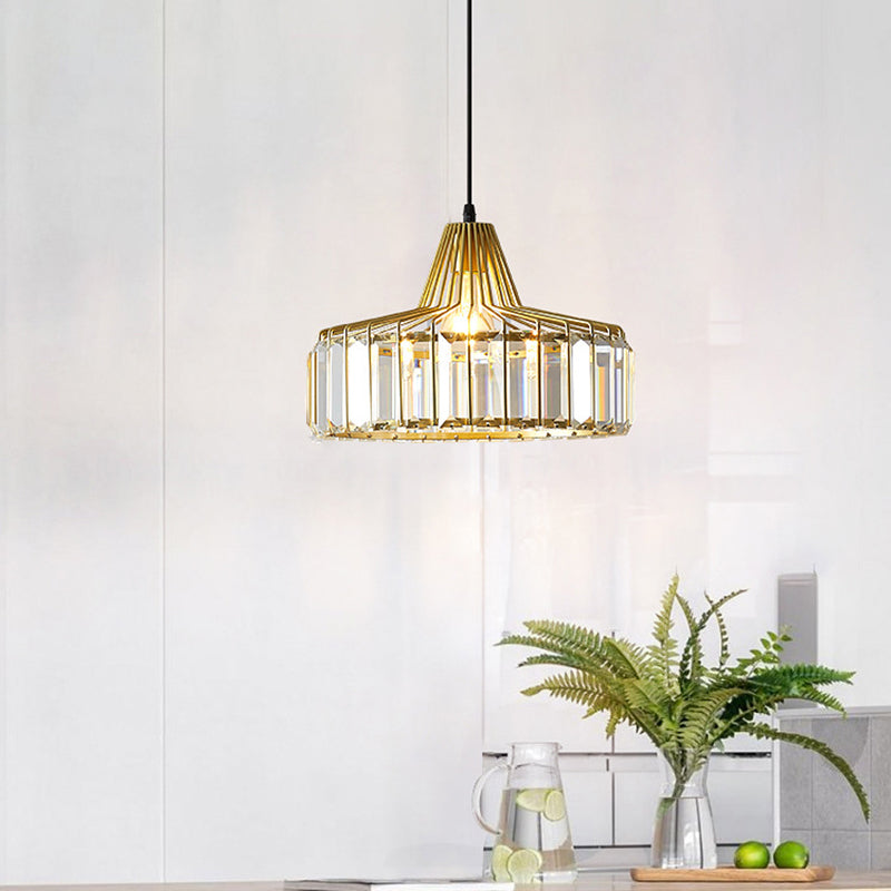 Cone Shape Pendant Lighting Modern Style Crystal Pendant Lamp for Bedroom