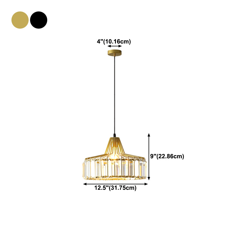 Cone Shape Pendant Lighting Modern Style Crystal Pendant Lamp for Bedroom