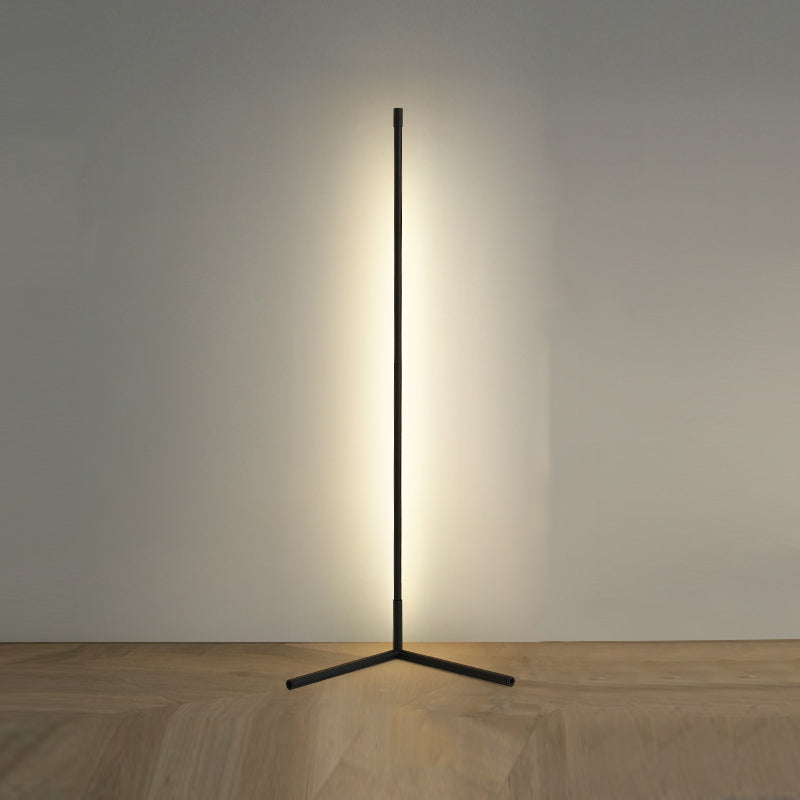 Metal Linear Shape Floor Light Modern 1 Light Floor Mounted Light