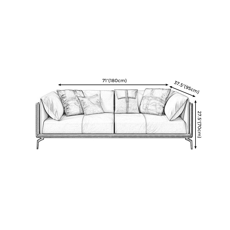 2125598427.56" H Pillow Top Arm Modern Sofa with Cushions Light-grey Standard Sofa