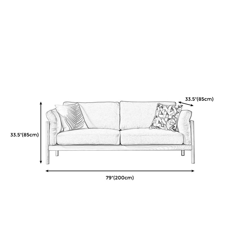 Modern Cotton  Sofa Loose Back  Sofa 32.6"W with  Pillow Top Arm