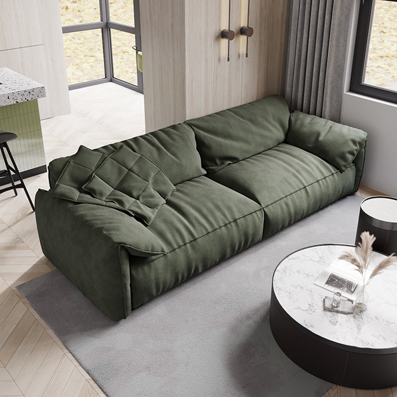 Forest Green Modern  Sofa 39"W with Tight Back Wide Square Arm