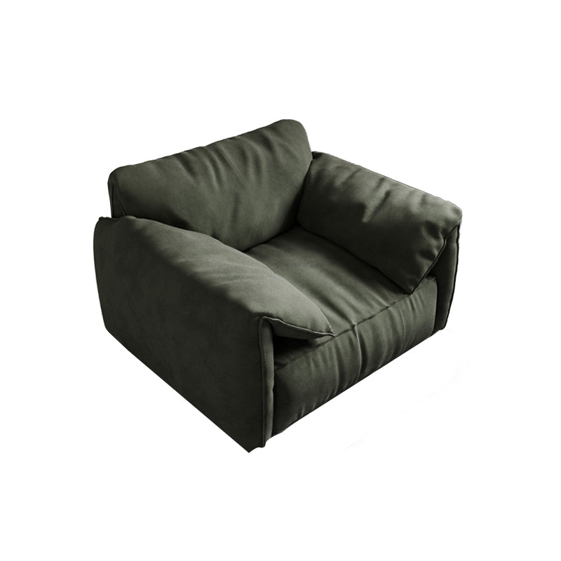 Forest Green Modern  Sofa 39"W with Tight Back Wide Square Arm