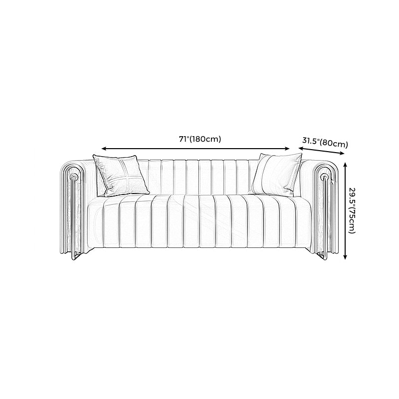 28" High Mid Century Modern Tuxedo Arm Sofa for Living Room, Apartment