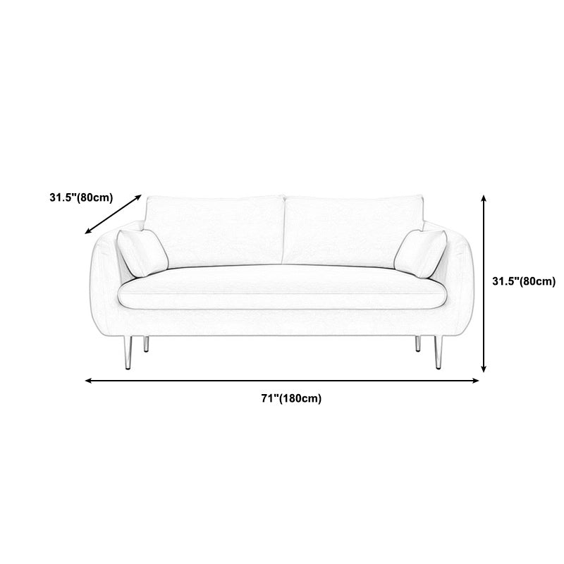 31.5"H Polyester Blend Tuxedo Arm Loose Back Sofa For Living Room