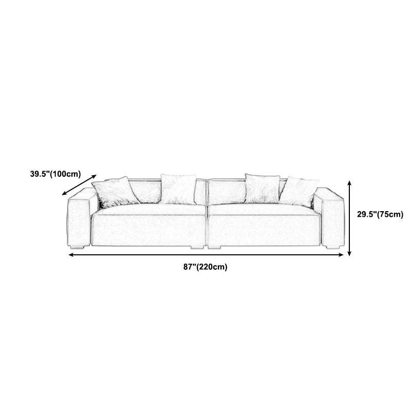 Transitional Modern Stain Resistant Tight Back Sofa 29.53"High Square Arm Sofa, Beige