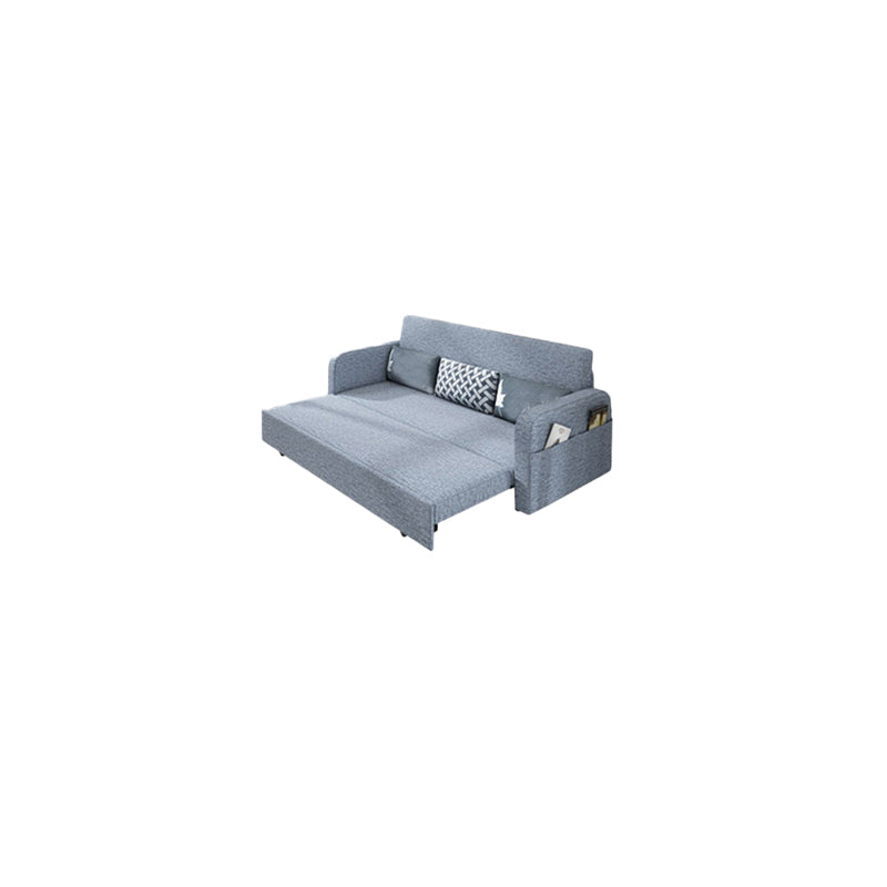 Tight Back Contemporary Square Arm Cotton Blend Sofa Bed in Grey