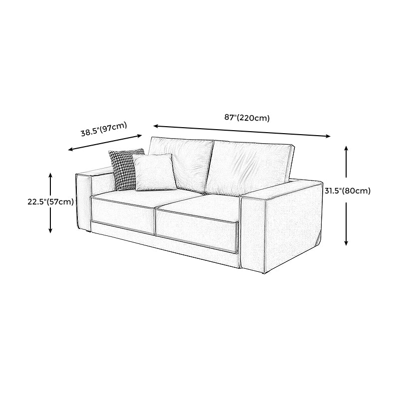 Square Arm Dark Gray Cushion Back Removable Cushions Storage Sofa