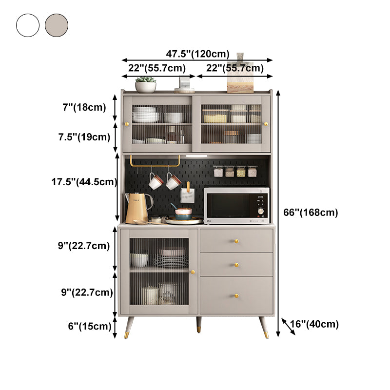 Contemporary Adjustable Shelves Sideboard 47.5 "W X 16 "D X 66 "H Side Board with 3 Drawer