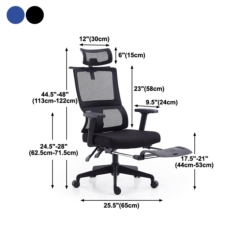 High Back Office Chair Gauze Sponge Cushion with Headrest Adjustable Arm Office Chair