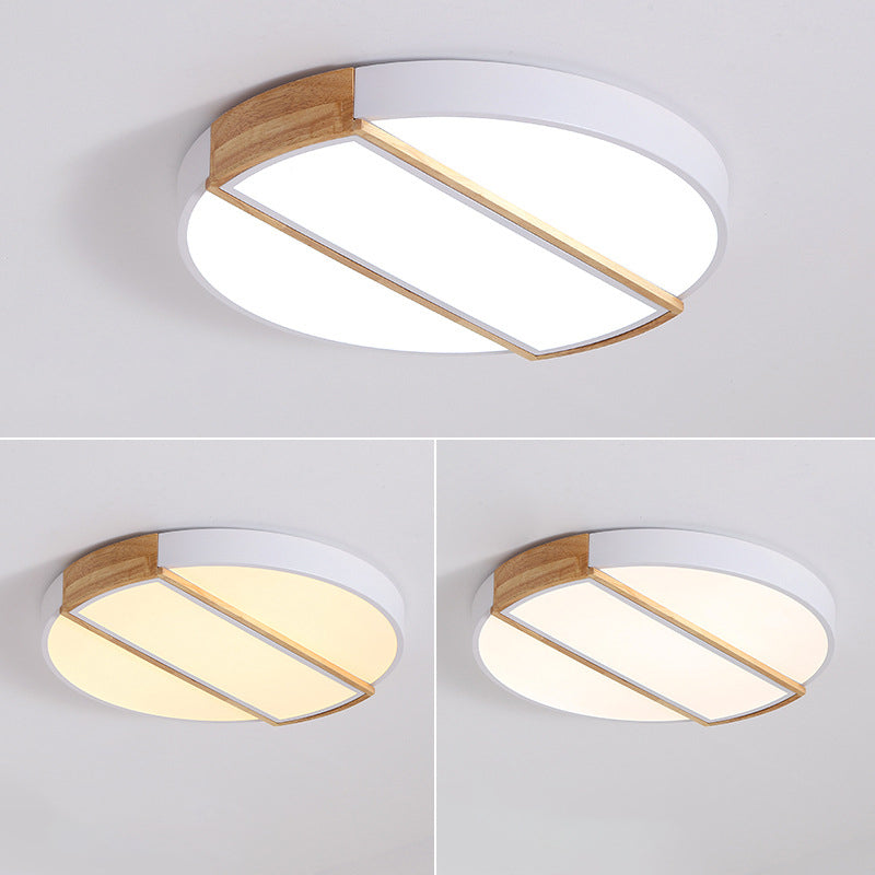 Round Shape Metal Flush Ceiling Light Nordic Macarons Style 1-Light Flush Mount Lighting