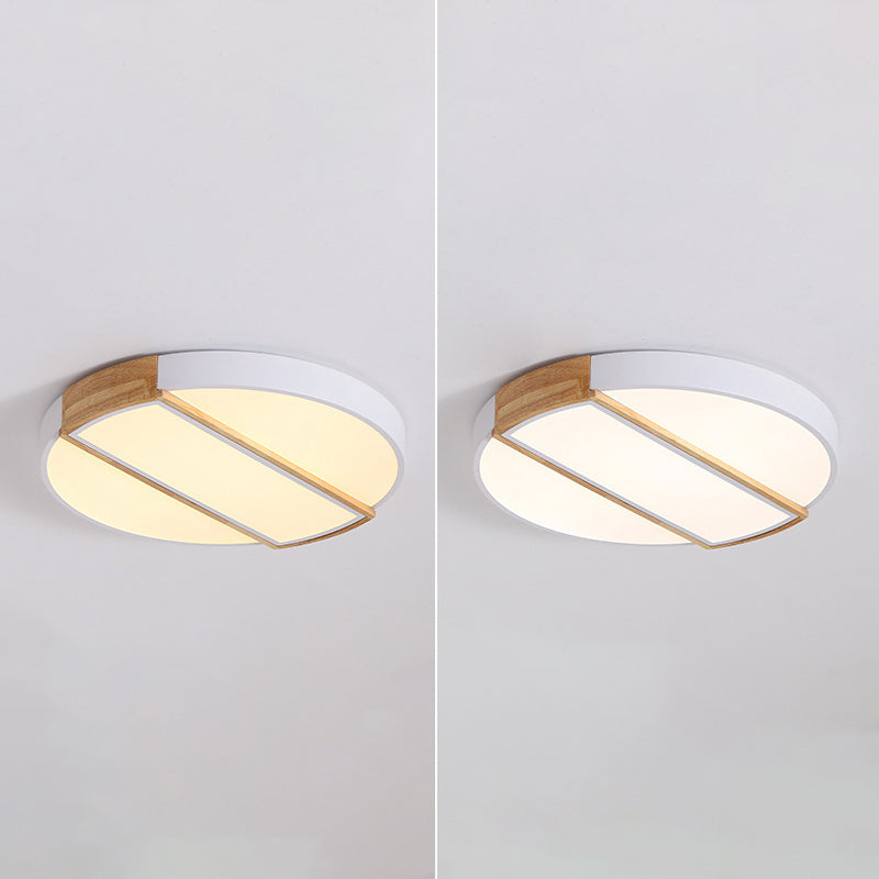 Round Shape Metal Flush Ceiling Light Nordic Macarons Style 1-Light Flush Mount Lighting