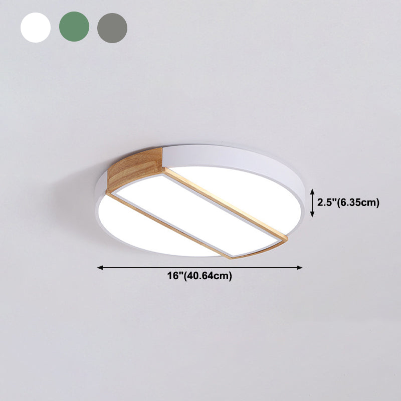 Round Shape Metal Flush Ceiling Light Nordic Macarons Style 1-Light Flush Mount Lighting