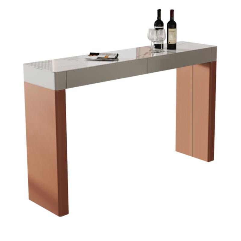 Rectangle Living Room Pub Height Dining Table Modern Stone Bistro Table