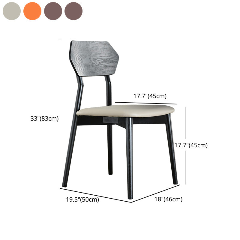 Armless Dining Room Chairs Modern Solid Wood Side Chairs for Dining Room